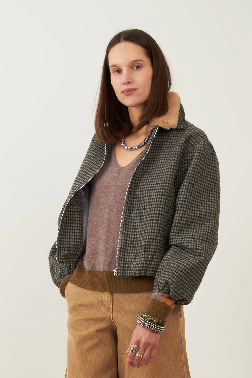 Chaqueta Campus Pata de Gallo Gris