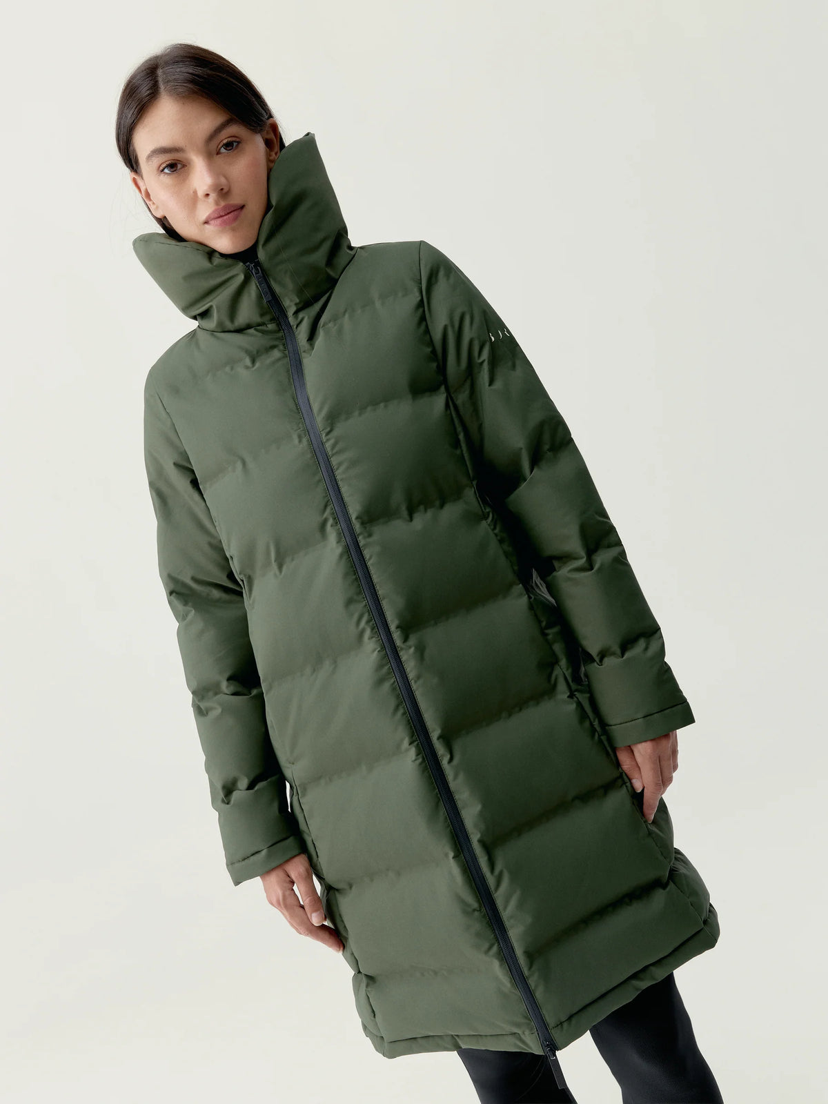 Plumi Largo Jacket Coat Kaki Leaft