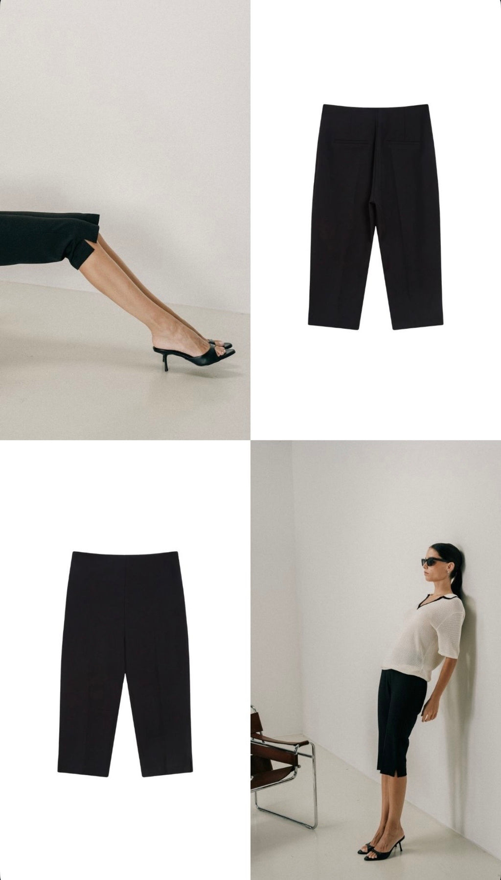 Pantalón Capri Ajustado Negro Where