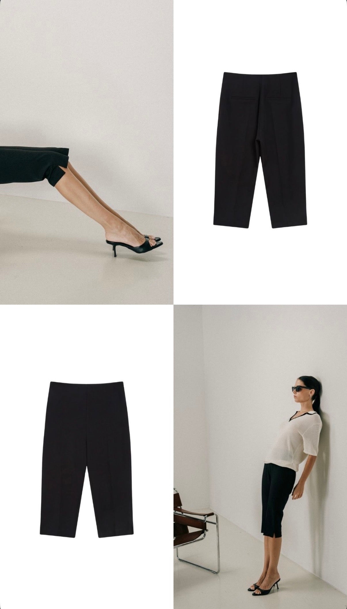 Pantalón Capri Ajustado Negro Where