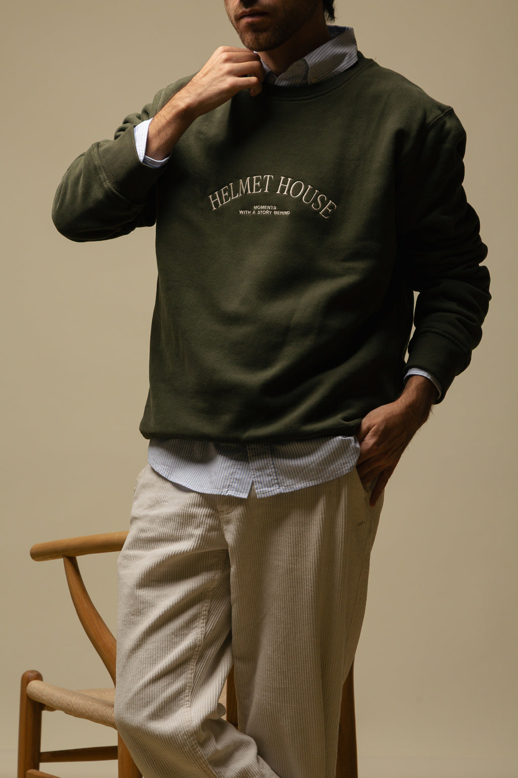 Sudadera Goxua Helmet House Caqui