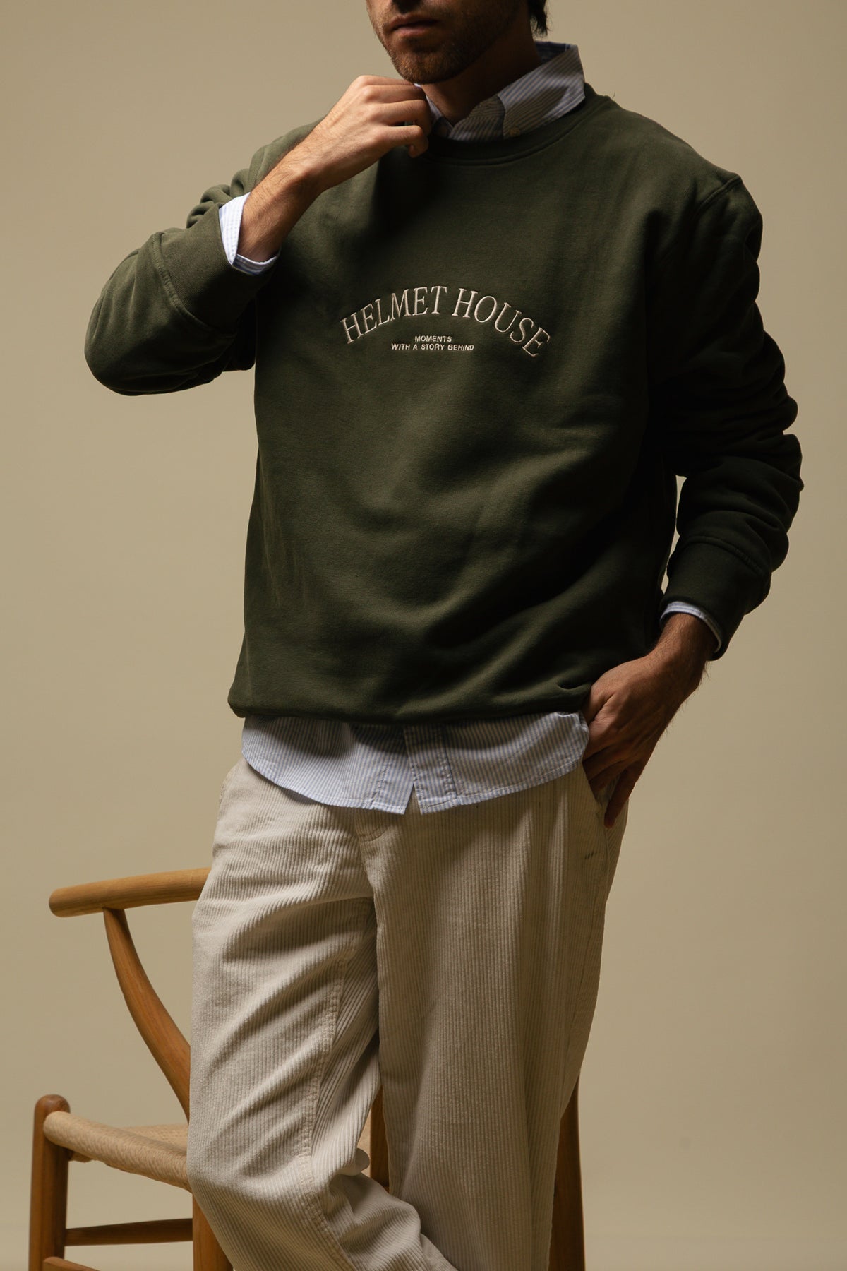 Sudadera Goxua Helmet House Caqui