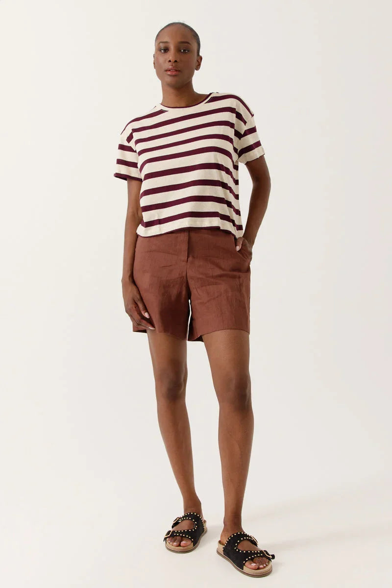 Camiseta Delmea Rayas Marrón