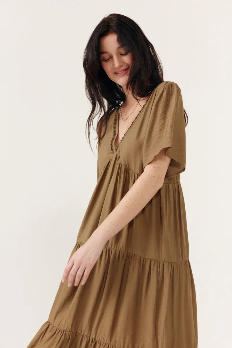 Vestido Deliane Kaki