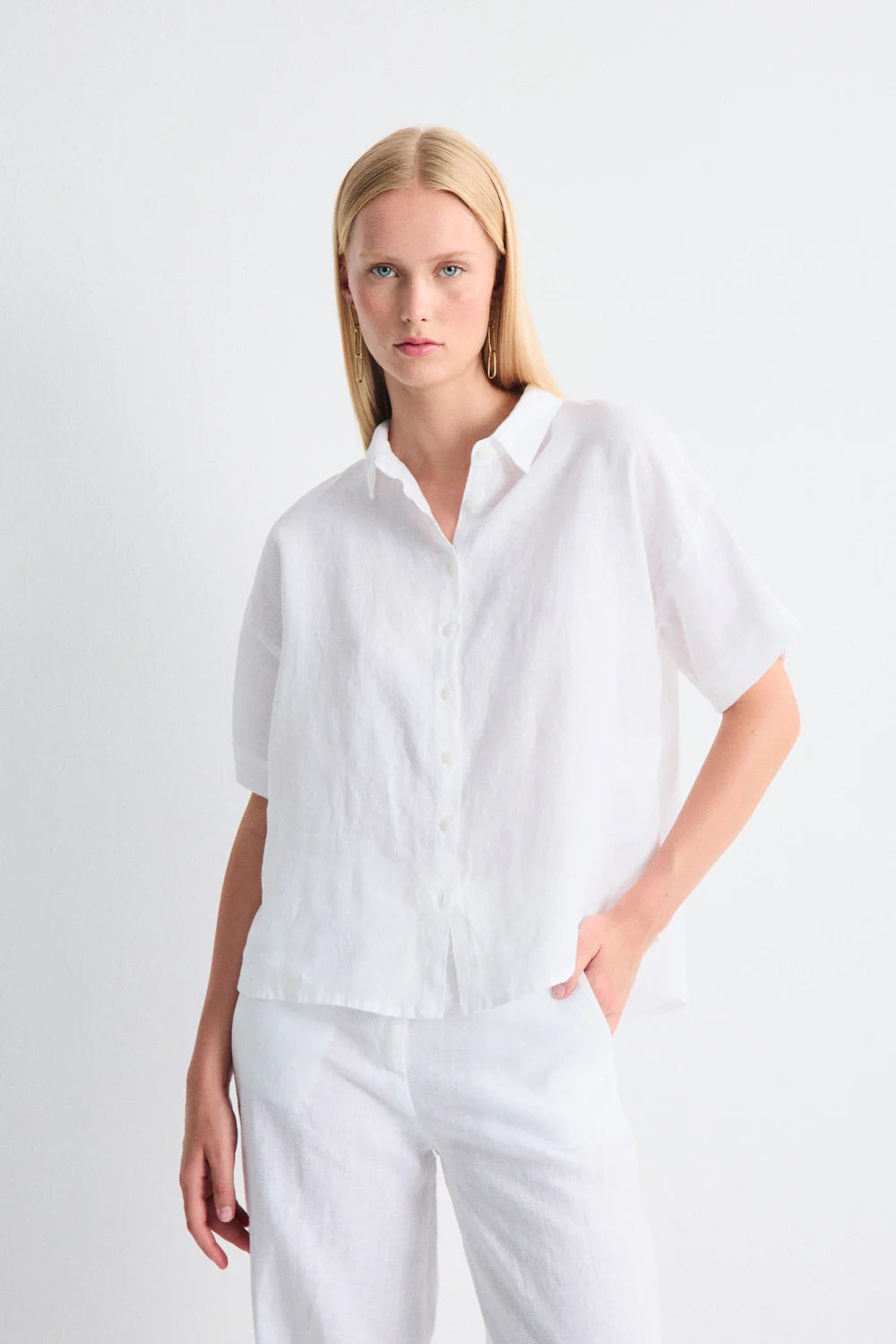 Camisa Lino Bobby Blanco