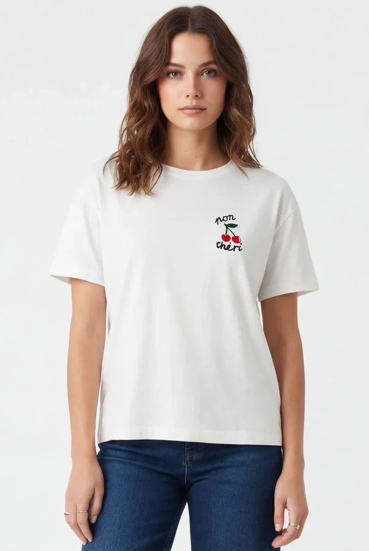Camiseta Cherry Blanca