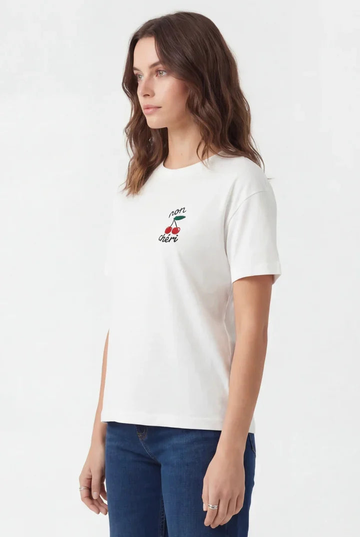 Camiseta Cherry Blanca