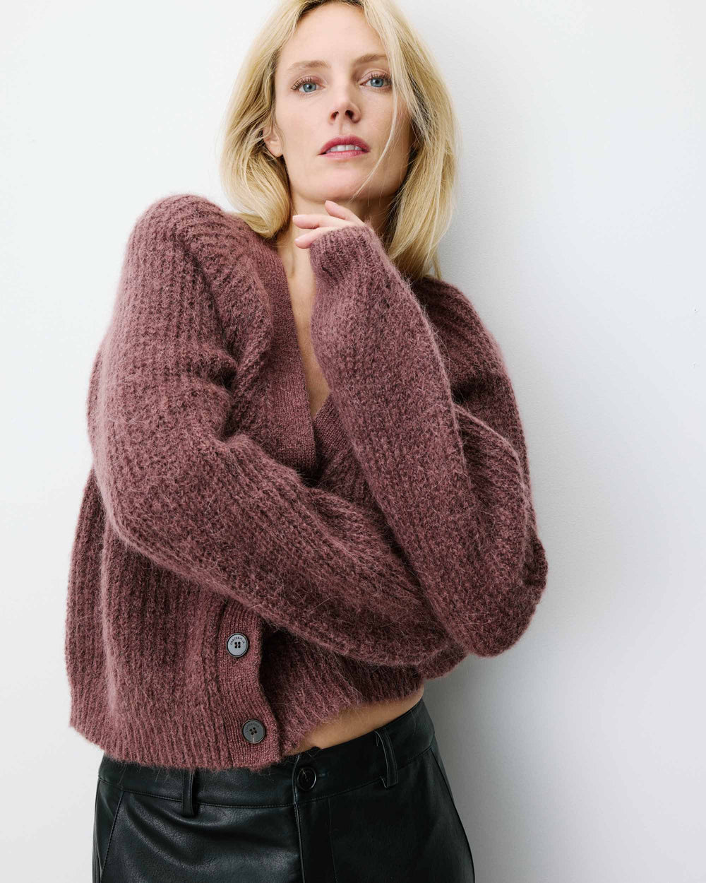 Cardigan Morado Saluda