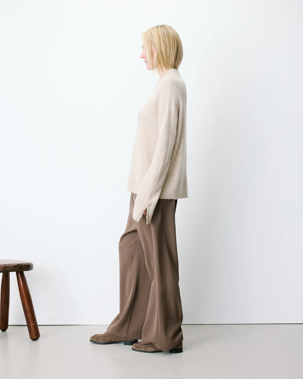 Jersey Cuello Alto Beige Adelice