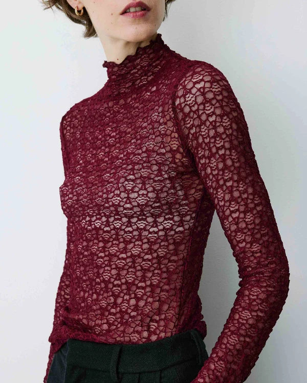 Camiseta Encaje Blake Granate