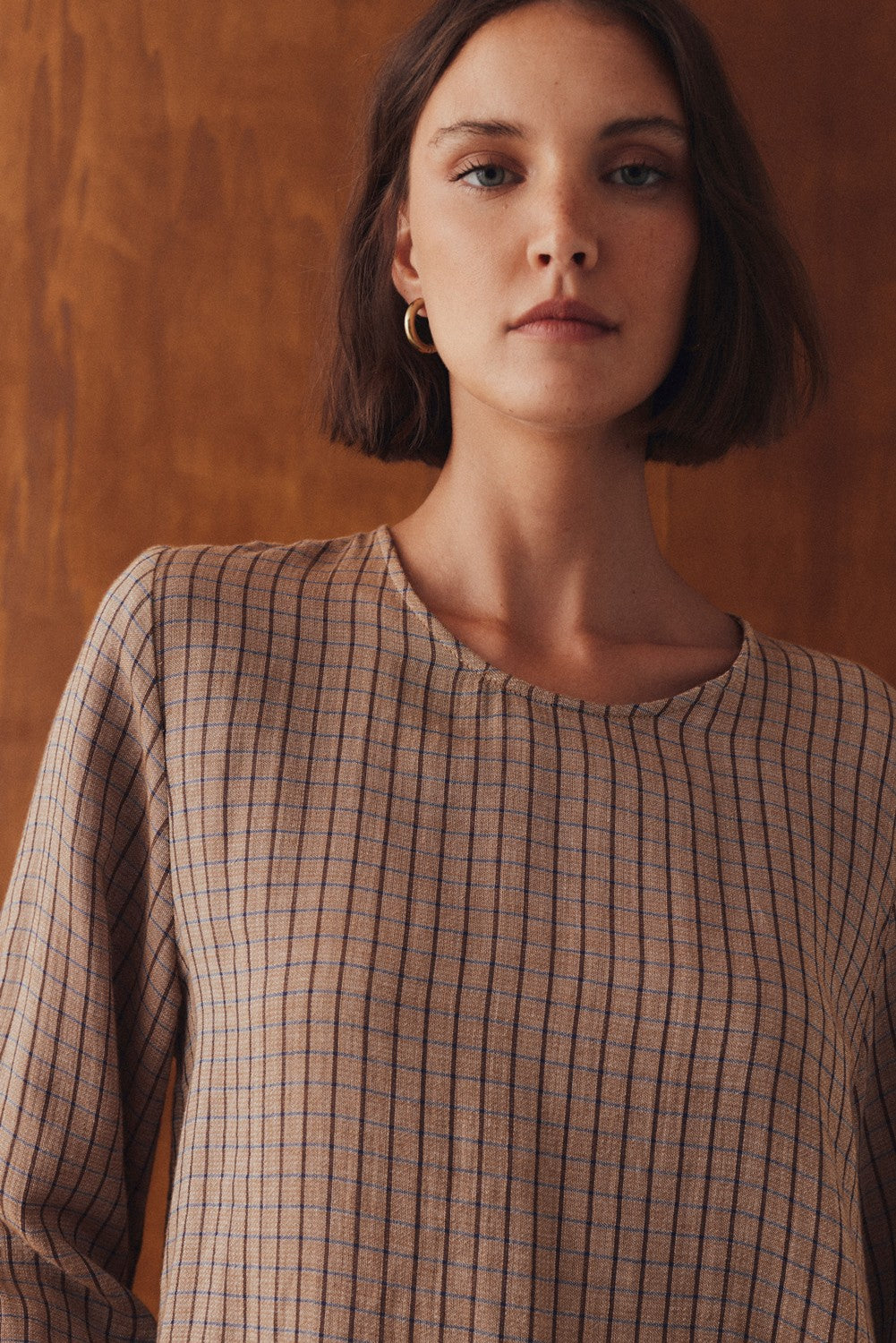 Blusa Cuadros Pañuelo Tessaro