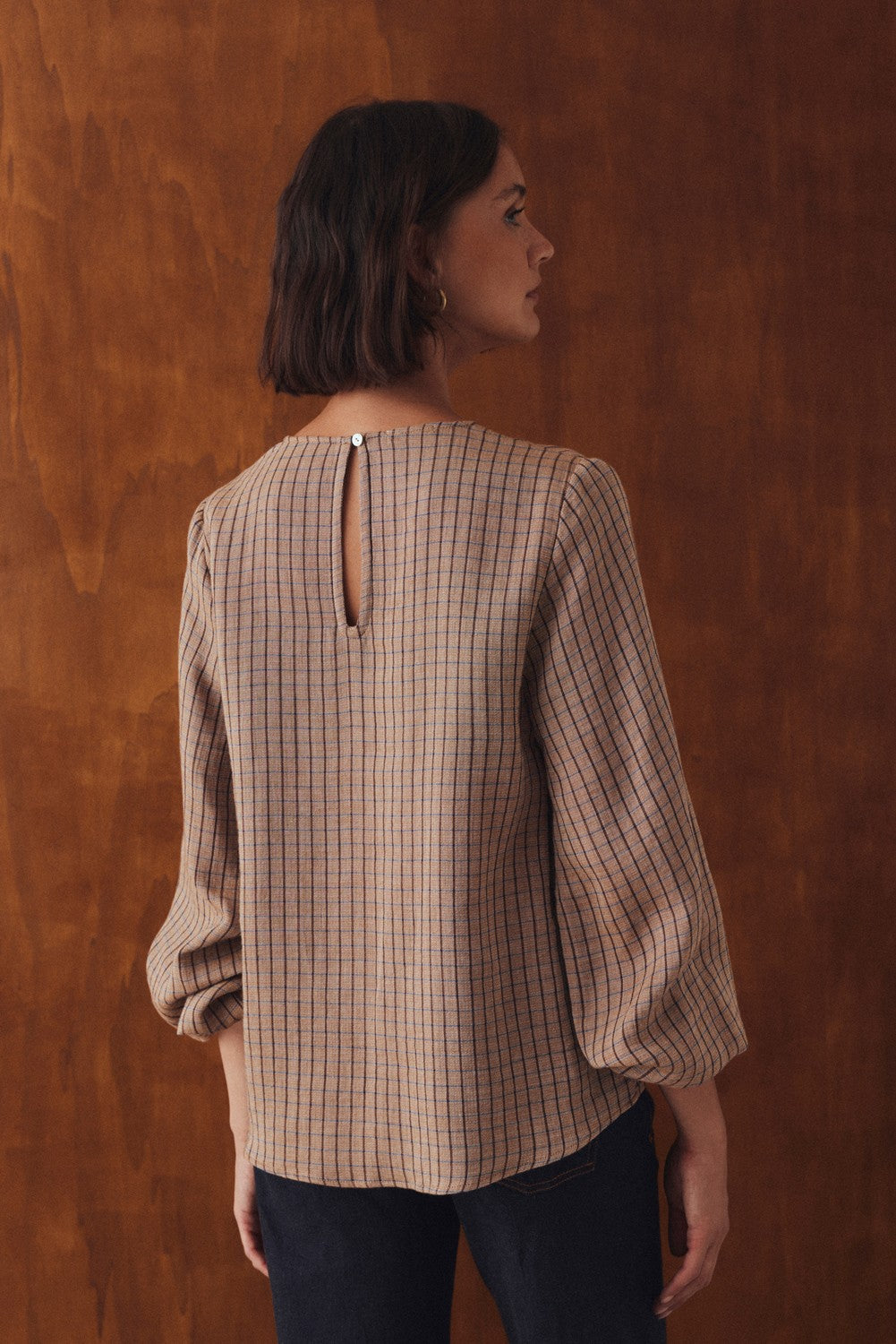Blusa Cuadros Pañuelo Tessaro