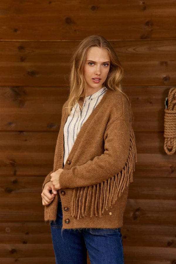 Chaqueta Flecos Mary Marrón