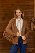 Chaqueta Flecos Mary Marrón