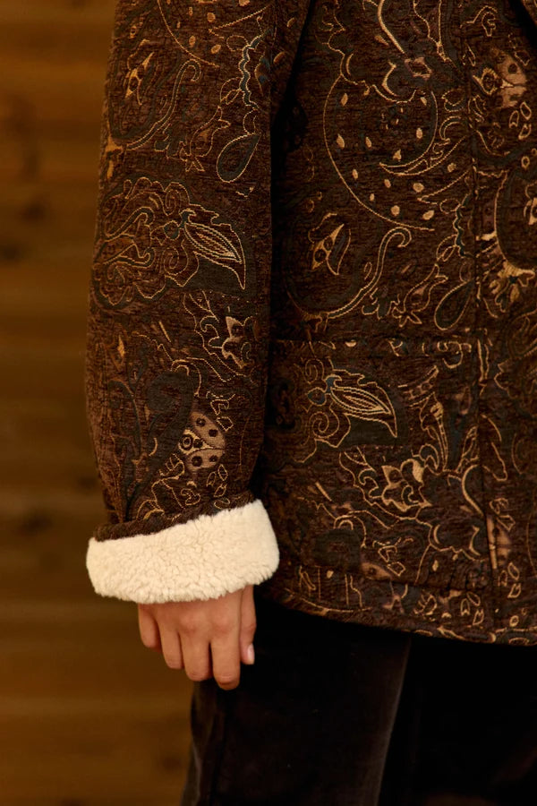 Abrigo Estampado Noelia Marrón