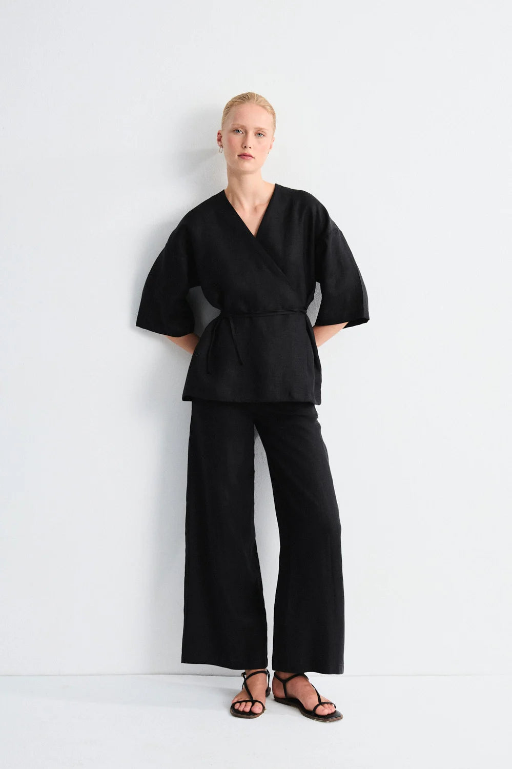 Pantalón Lino Bobby Negro