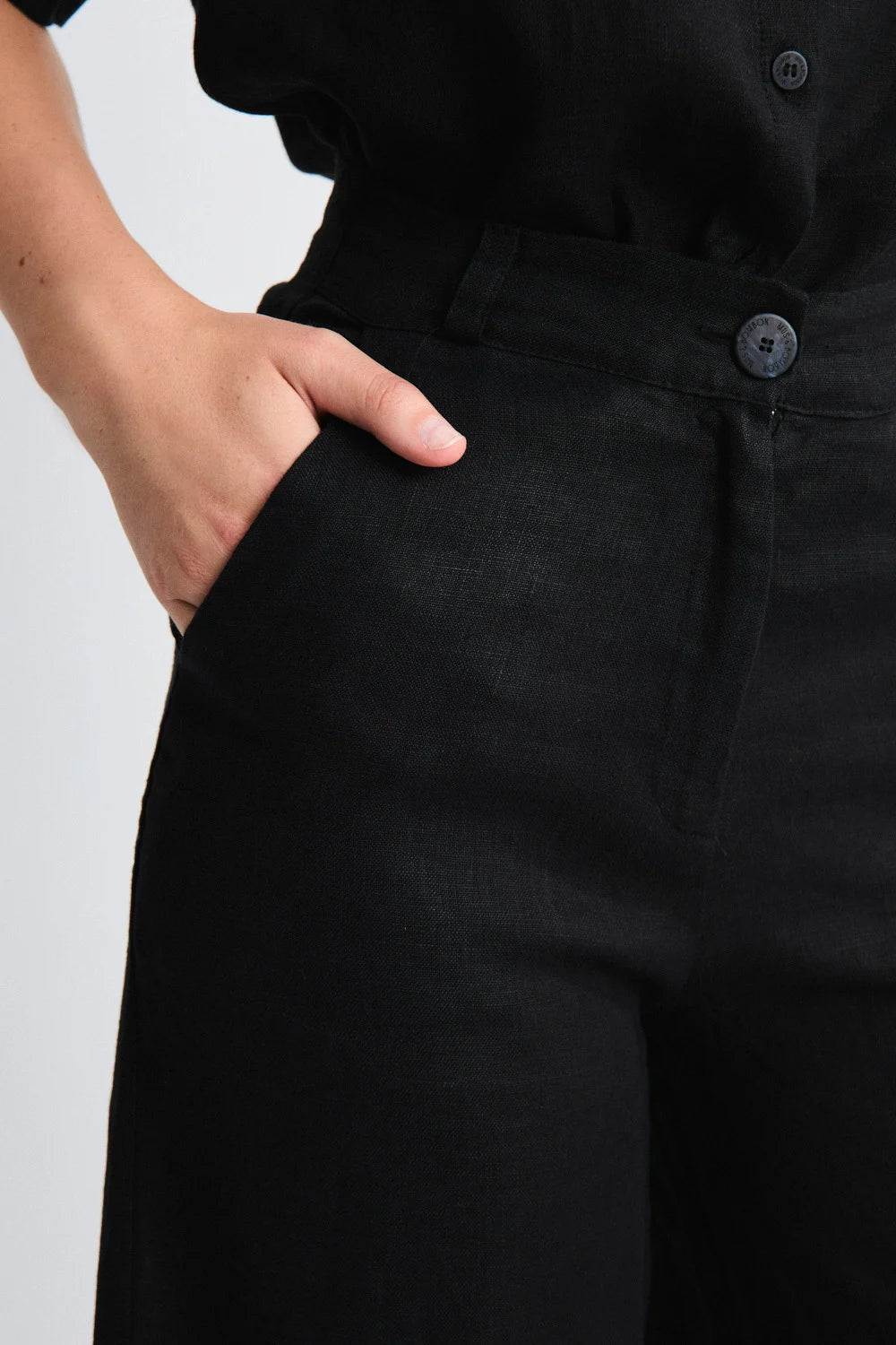 Pantalón Lino Bobby Negro