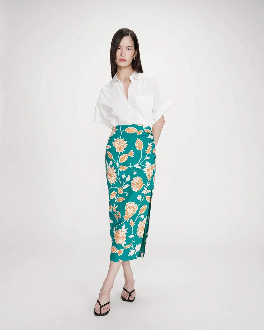 Falda Verde Floral Valandra
