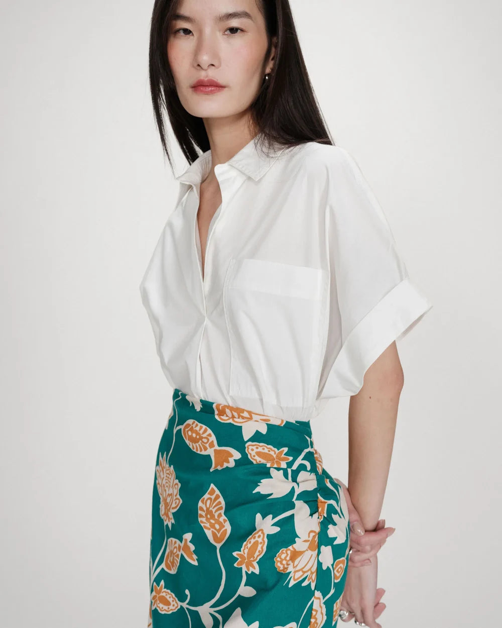 Falda Verde Floral Valandra