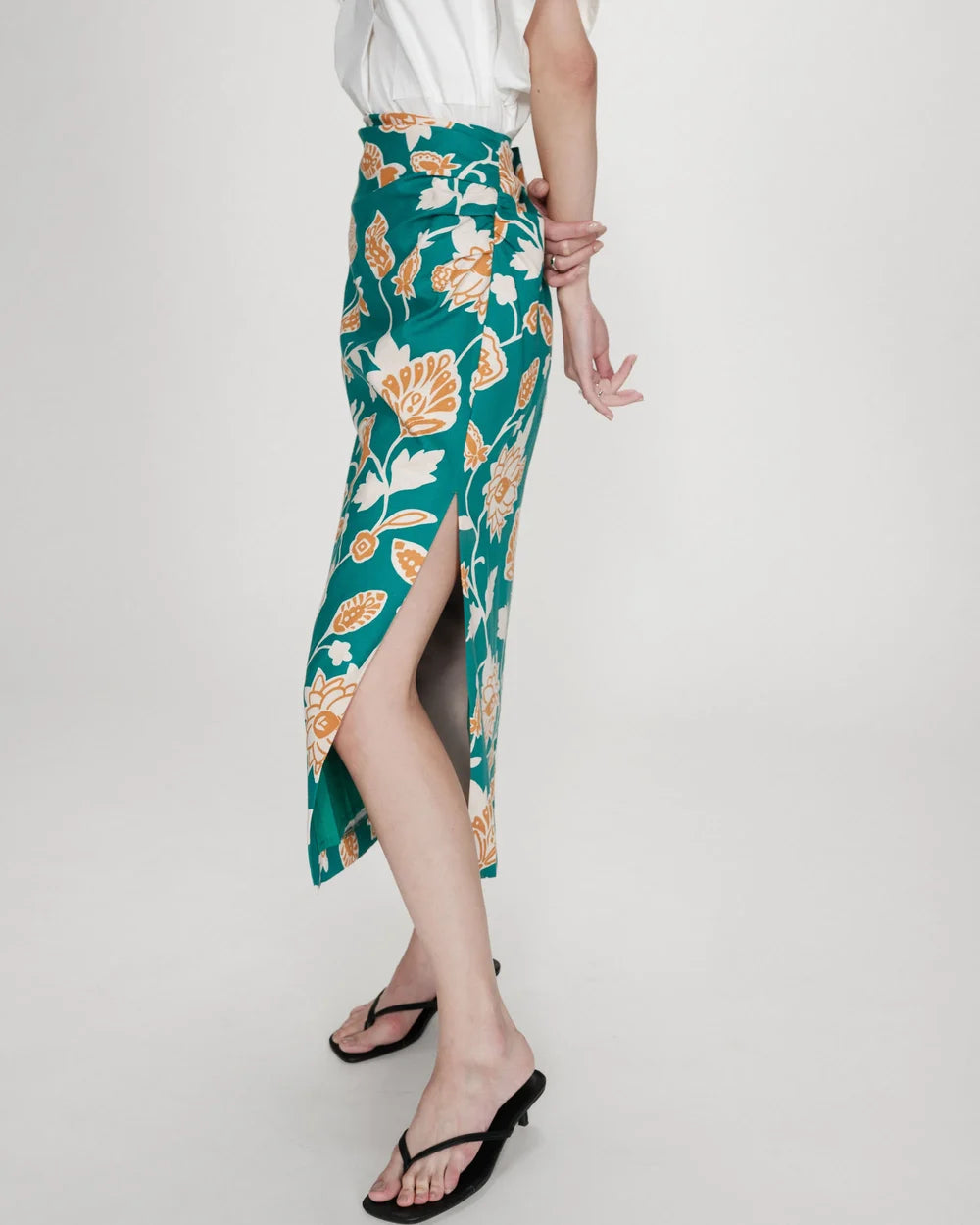 Falda Verde Floral Valandra