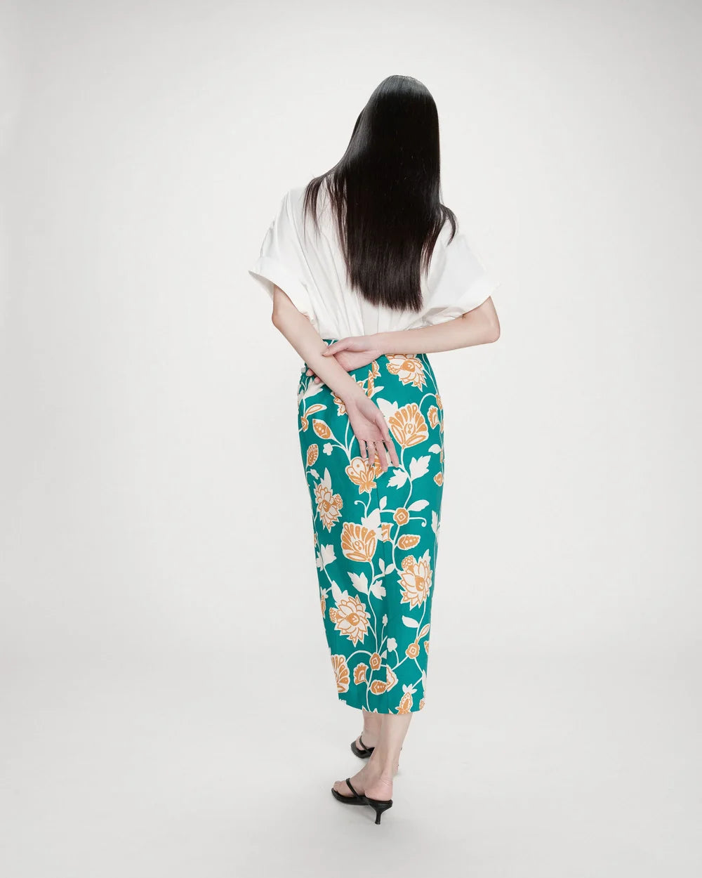 Falda Verde Floral Valandra