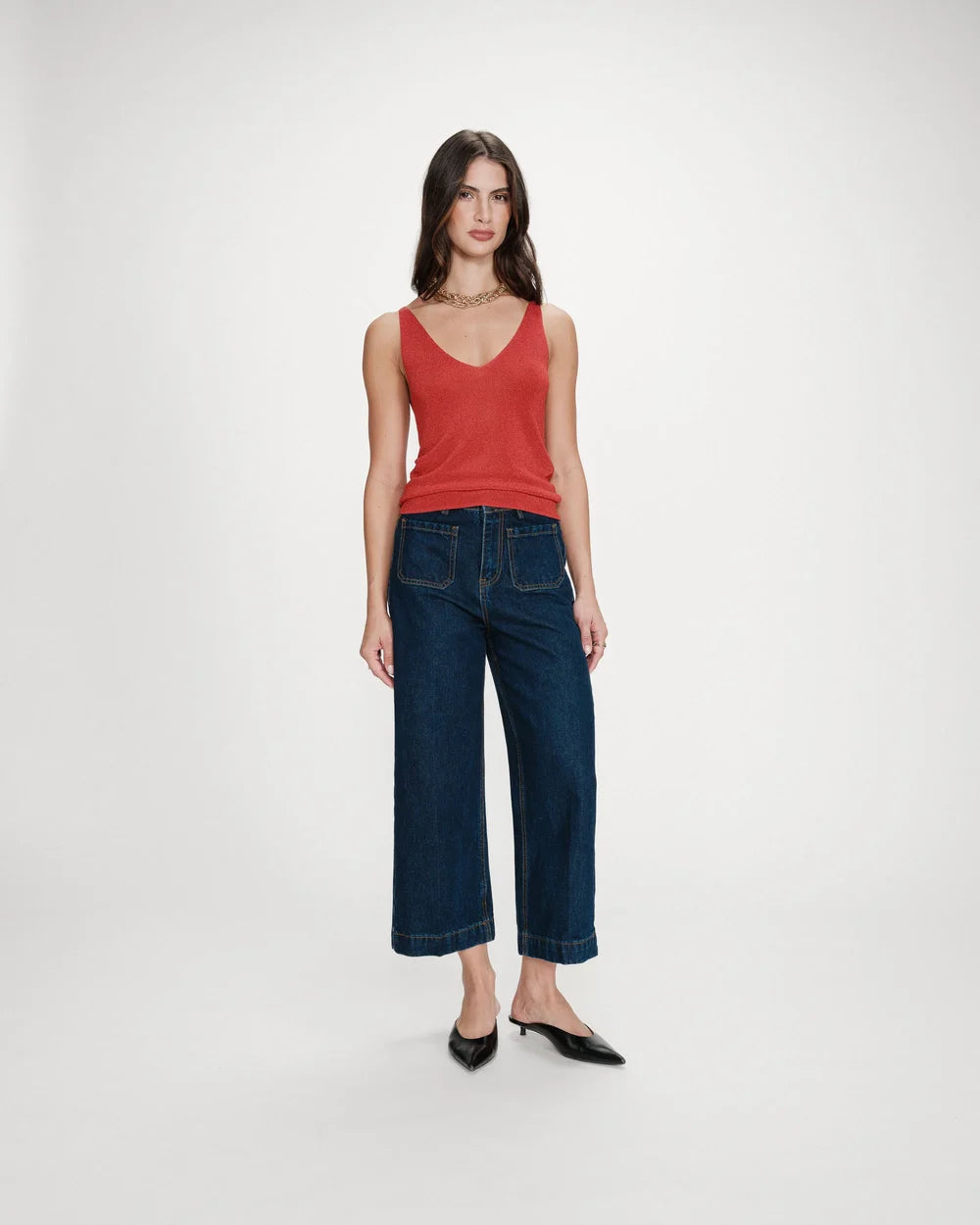 Top Paillette Rojo