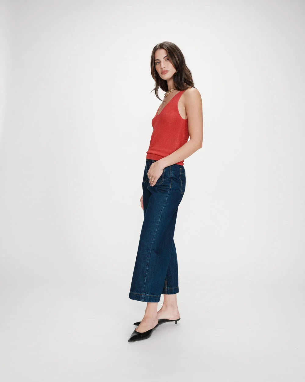 Top Paillette Rojo