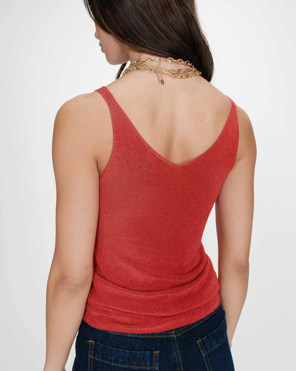 Top Paillette Rojo