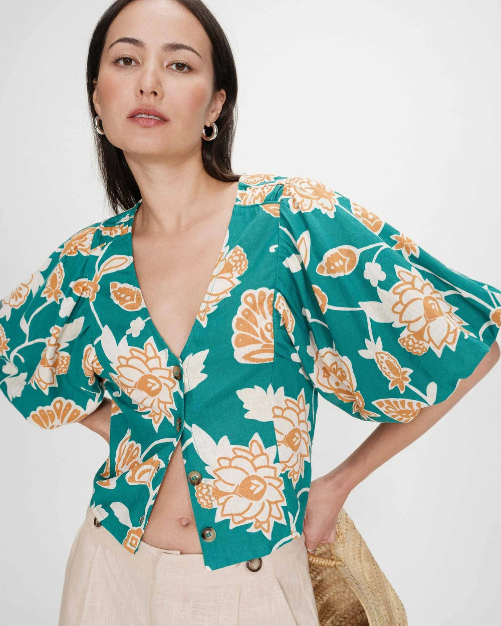 Top Verde Floral Vahe