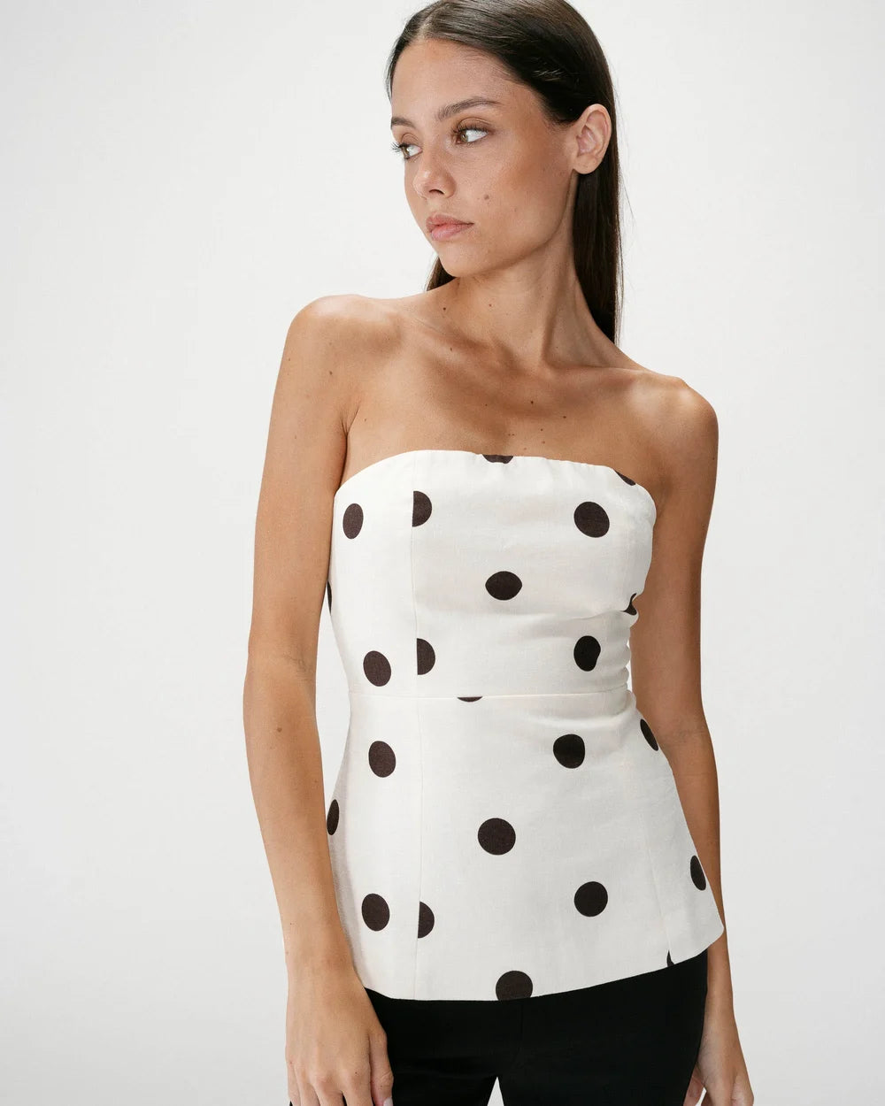 Top Wixie Lunares Beige