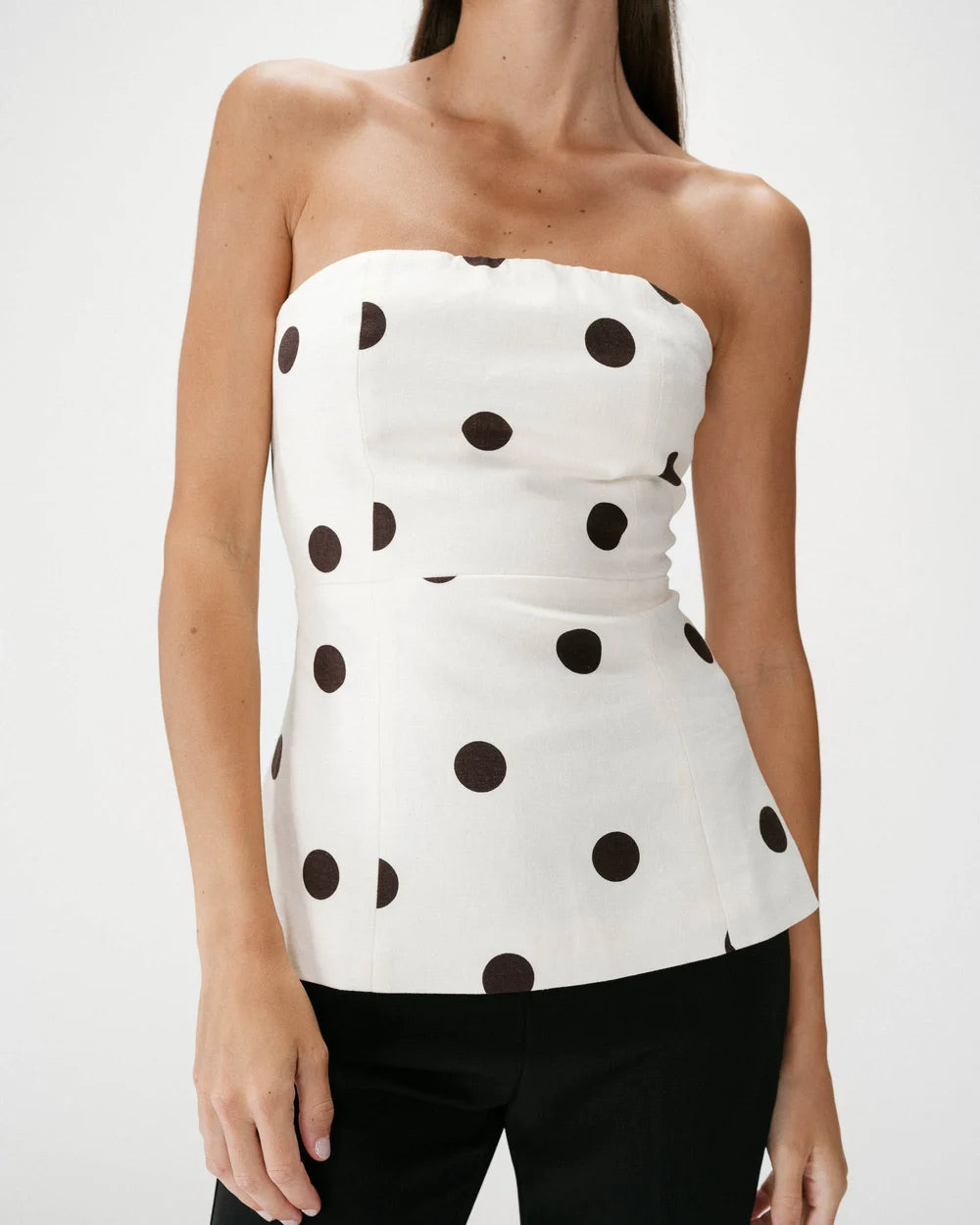 Top Wixie Lunares Beige