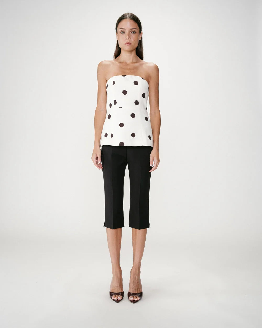 Top Wixie Lunares Beige