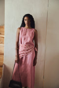 Vestido Lino Aurora Rosa