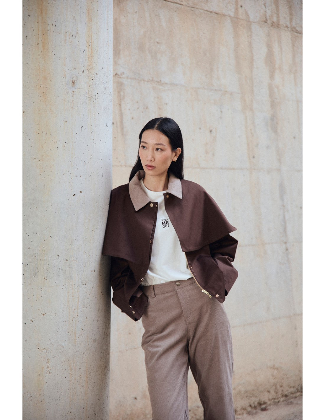 Gabardina Corta Marrón Opal