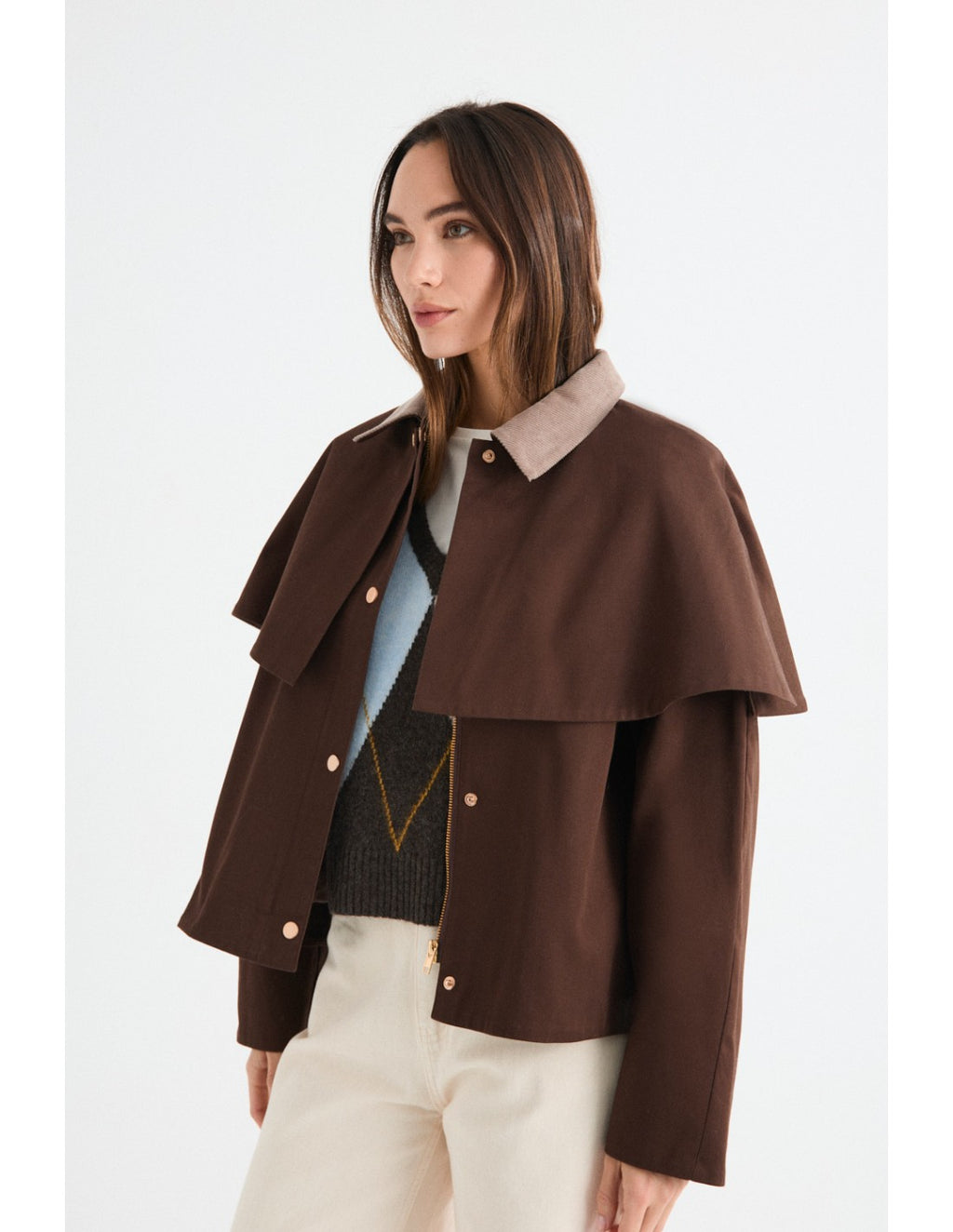 Gabardina Corta Marrón Opal