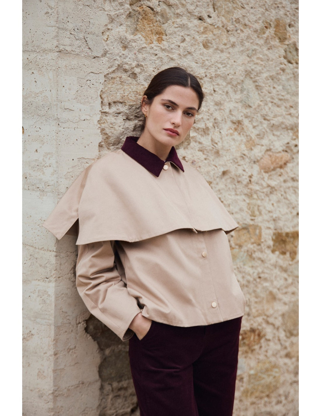 Gabardina Corta Opal Camel