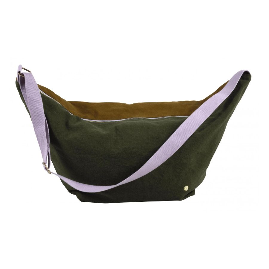 Bolso Media Luna Tricolo Verde/Mostaza