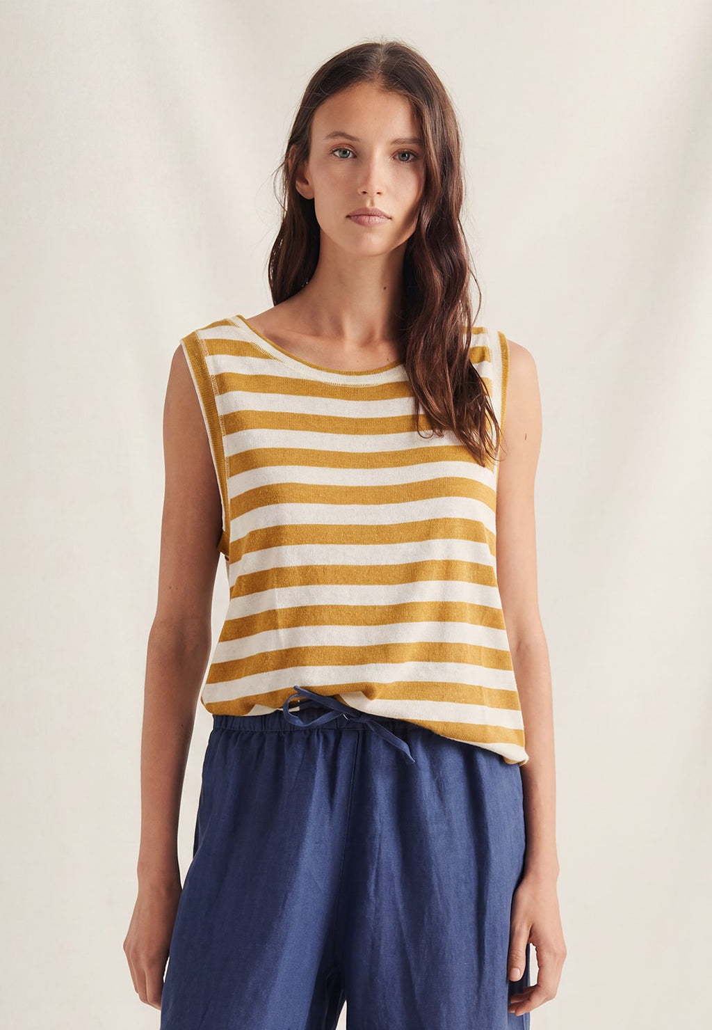 Camiseta Tirantes Stripe Amarillo